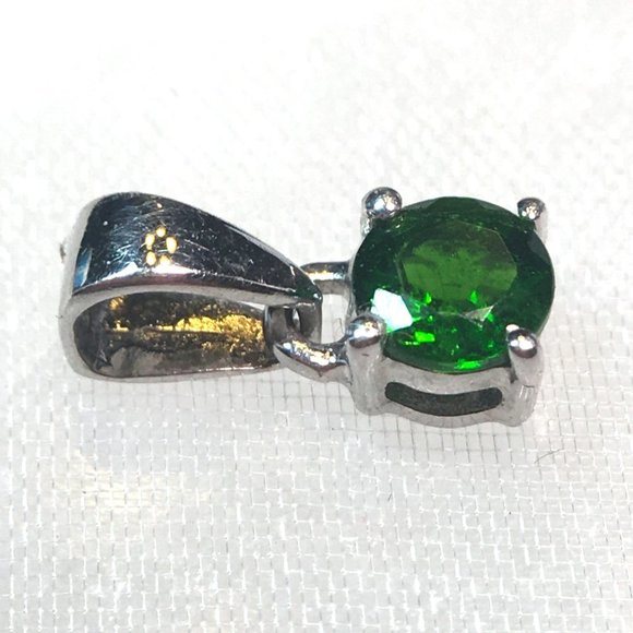 Genuine Chrome Diopside .925 Pendant Natural Gemstone Sterling Silver - Picture 6 of 16